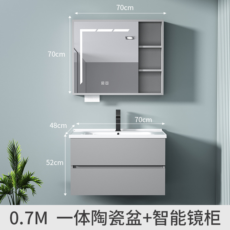 Gabinete de baño azul gris combinado cerámica lavabo lava