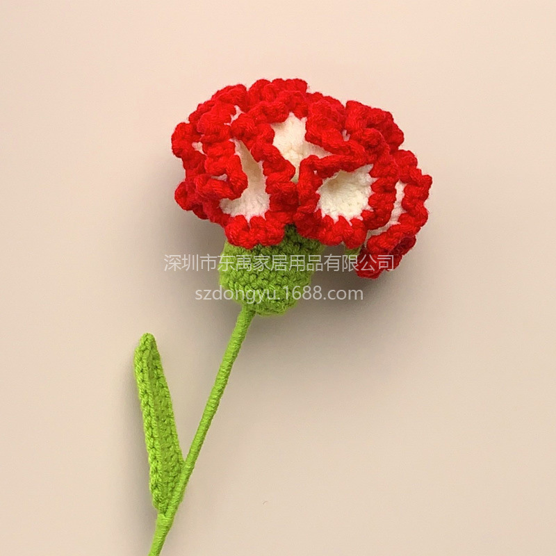 玫瑰花编织花束假花手工钩针仿真花毛线花朵成品情人节教师节礼物|undefined
