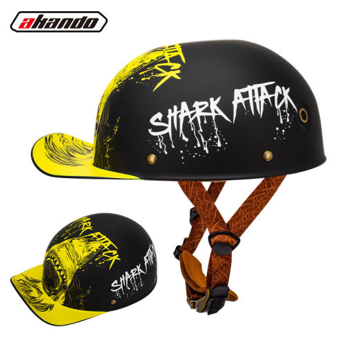 Cross-border exclusive supply of retro gangster personality baseball caps for men and women, motorcycle scoop helmets, peaked cap helmets, electric vehicle half helmets, summer helmets
