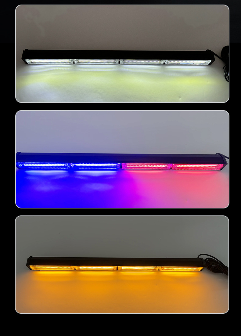 Car modified led middle net light red blue white yellow flash light warning light led four-day running light LED bar stick light