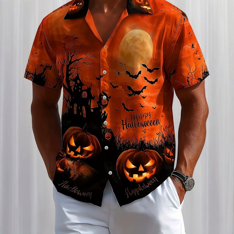 Men's short-sleeved shirt, fashionable Santa Claus 3D print, summer export men's clothing, European and American style, suitable for cross-border sales, beach casual wear Men's short-sleeved shirt, fashionable Santa Claus 3D print, summer export men's clothing, European and American style, suitable for cross-border sales, beach casual wear