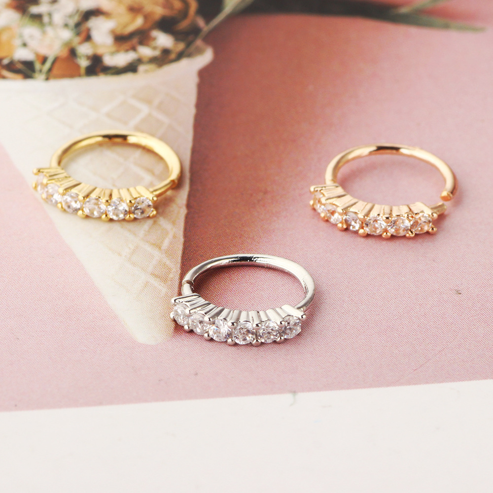 Rose Gold Star Cartilage Earring Lip Ring Nose Stud Body Piercing Jewelry Copper detail image 8