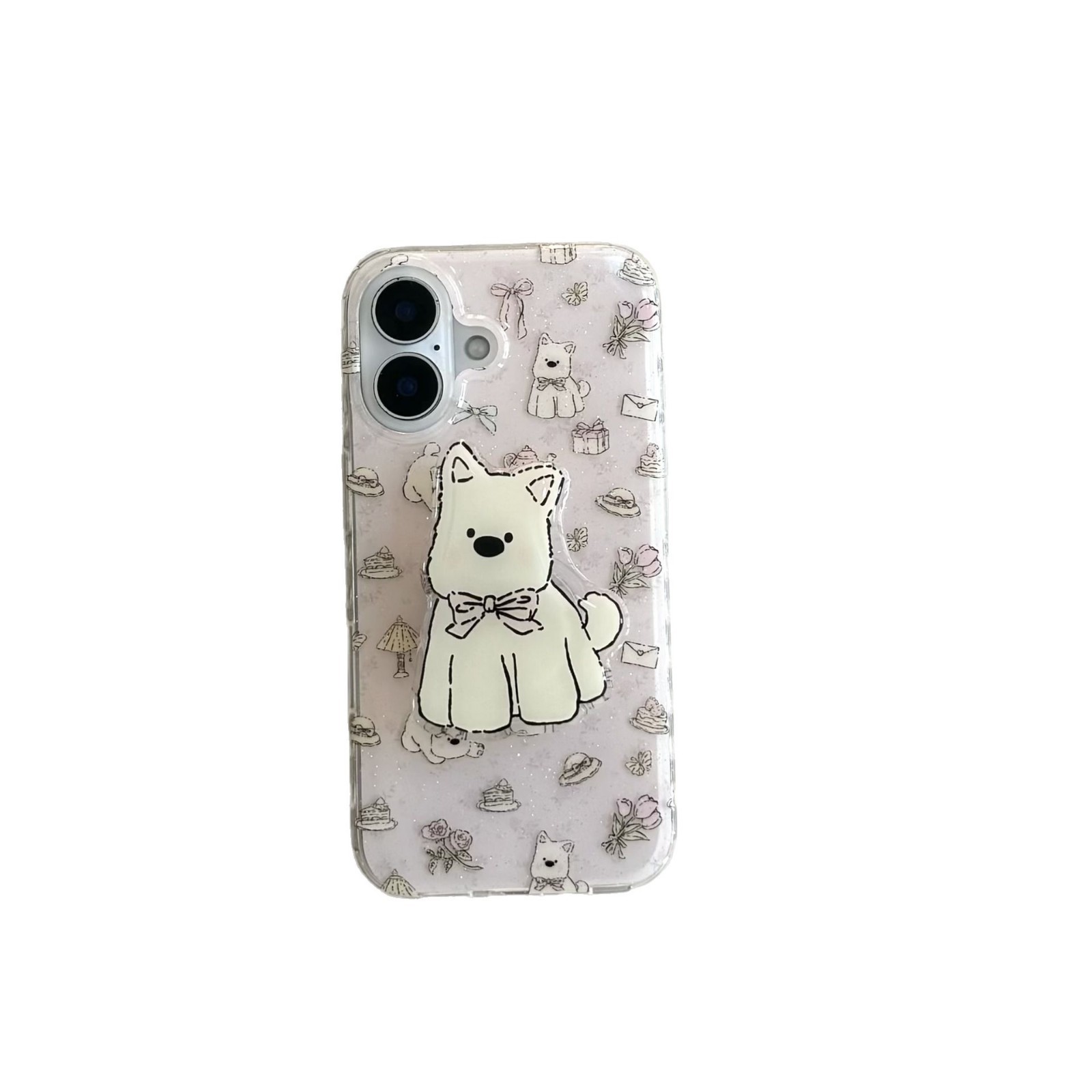 Girl ins brillo lindo West Highland adecuado para soporte 16ProMax iPhone13/14 funda para teléfono móvil 15 nuevo