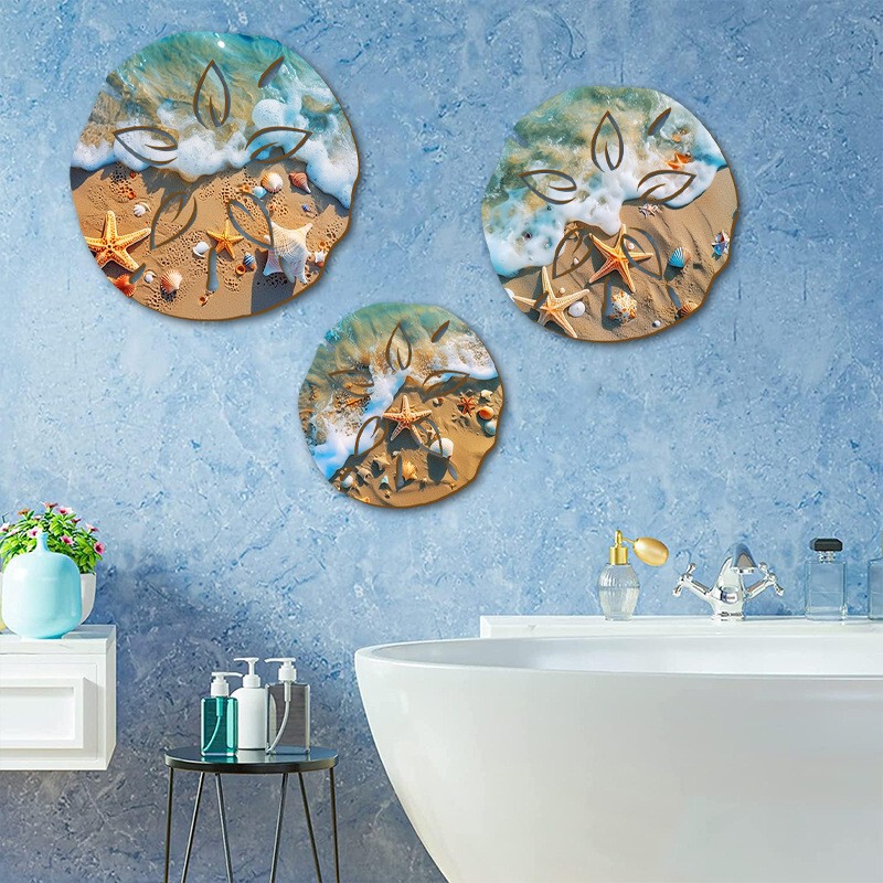 Hot Selling Wall Decoration Wall Hanging Creative Wooden Sign Wall Decoration Beach Coastal Art Home Bathroom Decoration Wooden Sign
