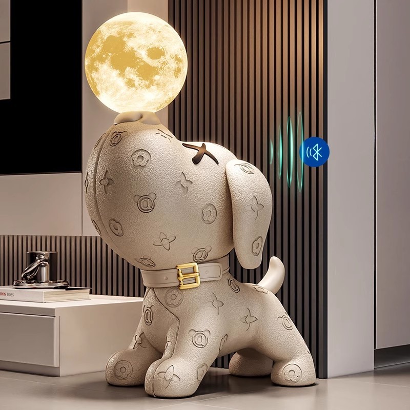 ビーグル犬のリビングルームの装飾品、ハイエンドのリビングルームのテレビキャビネットの横にある床置き犬の装飾、新築祝いのギフト|undefined