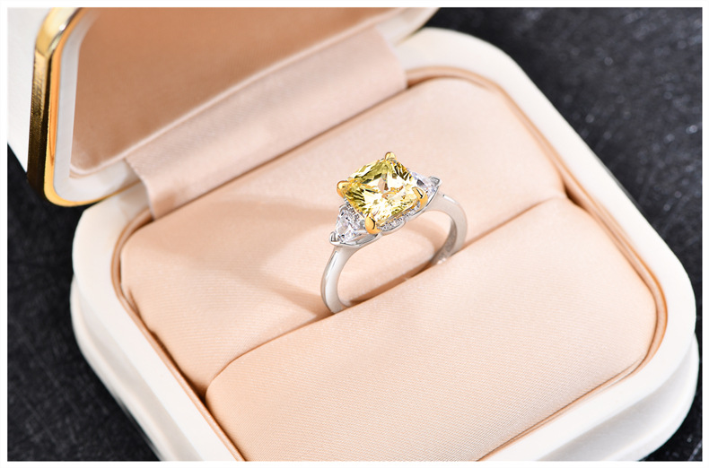 Fashion Geometric Sterling Silver Inlay Zircon Rings 1 Piece