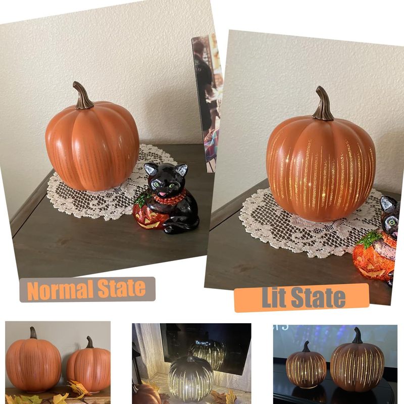 跨境新款Twinkle Light Pumpkins闪闪发光的南瓜家居摆件|undefined