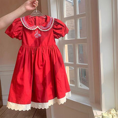 Little Girls' Dress 2024 Summer New Puffed Princess Dress Baby French Court Style Long Skirt Children's Dress