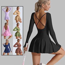 Z 35094 Long Sleeve Golf Yoga Dress with Shorts �����˶�����