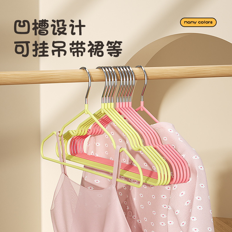 无痕浸塑衣架家用加粗加长挂衣学生宿舍衣服防滑防鼓包晾晒衣撑子|undefined