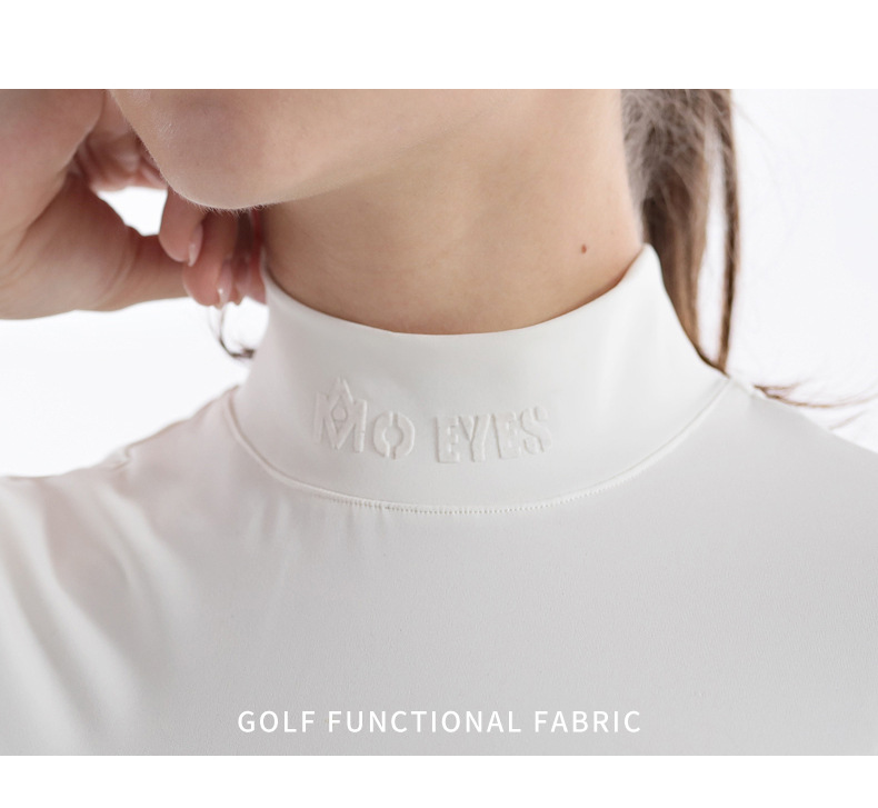Áo thun dài tay nữ golf cổ tròn khóa kéo vô hình sau lưng — M23YF020-Áo màu trắng, M23YF022-Áo mặc trong màu đen, M23YF022-Áo mặc trong màu trắng, M23YF020-Áo màu đen chi tiết 22