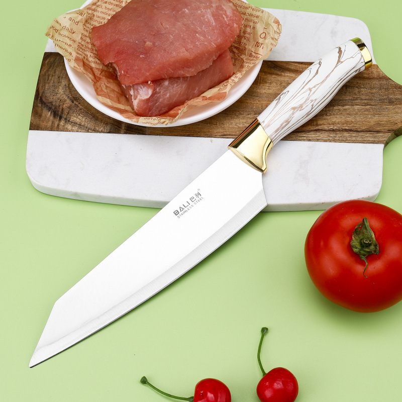 Gran por mayor mármol doble galvanoplastia seis piezas juegos de cuchillos de cocina tijeras cuchillos multifuncionales regalos