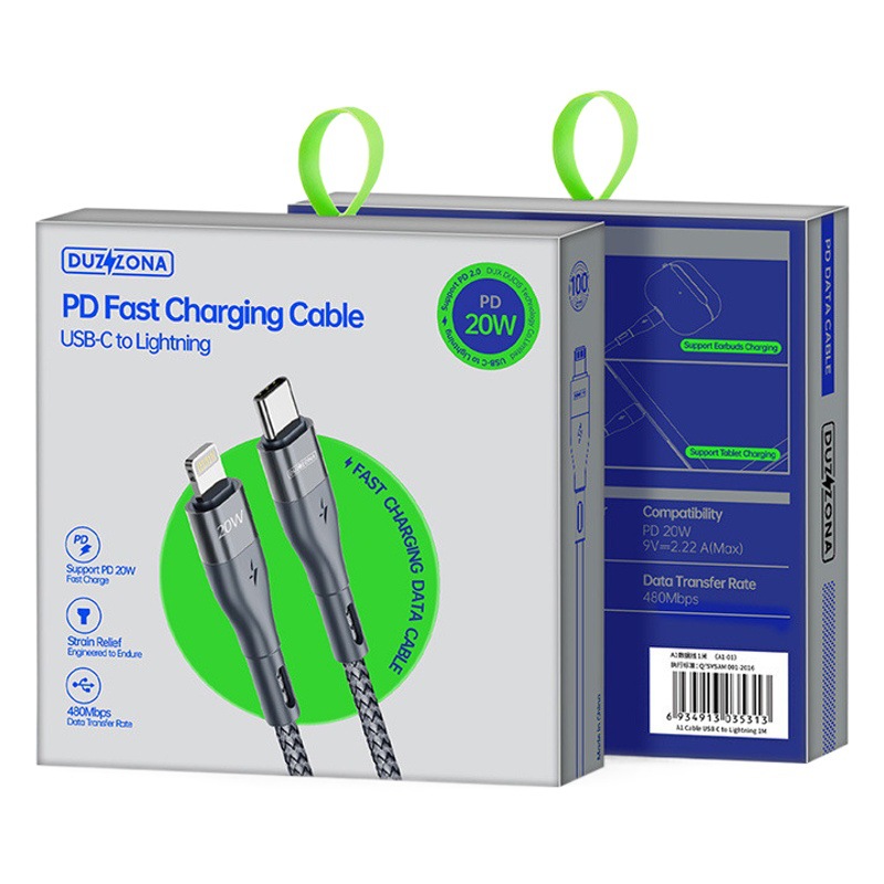 Adecuado para Apple iPhone teléfono móvil cable de carga rápida al por mayor PD20W nylon trenzado cable de datos tipo-c cable de carga