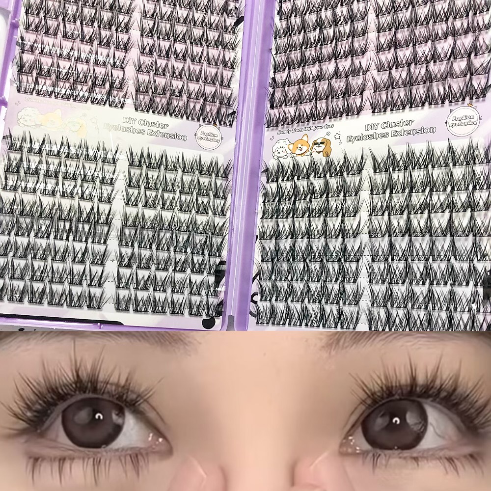 Serie de pestañas postizas transfronterizas Libro de pestañas de comercio exterior Pestañas postizas en inglés completas Pestañas postizas de gran capacidad, pelo segmentado de un solo racimo