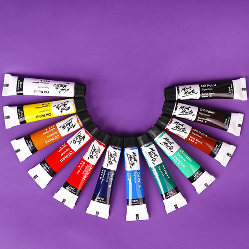 Montmartre oil paint set manufacturer wholesale 12ml student oil painting material pack 12 colors oil paint
