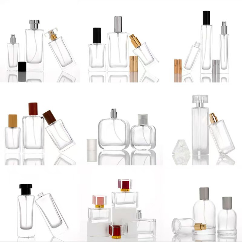 Ventas transfronterizas calientes 30ml 50ml botellas de fragancia de vidrio de muestra pequeña botella de aerosol portátil al por mayor