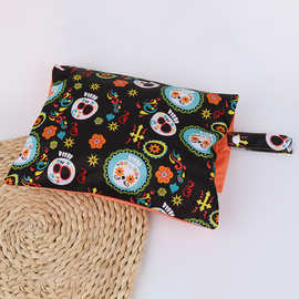 跨境热销新款印花手拎布袋简约多层零钱袋户外便携小号手机收纳袋