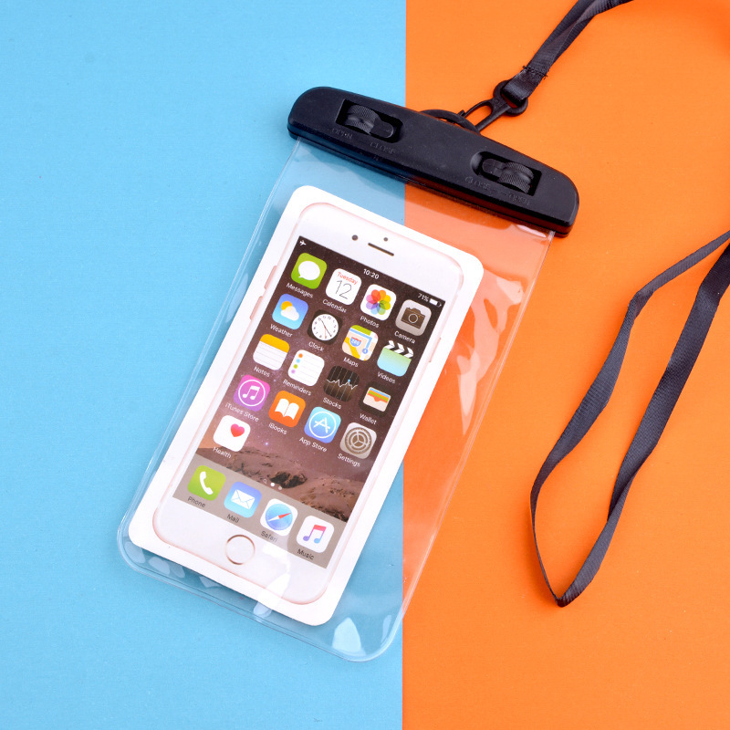 Bolsa de aire a prueba de agua de tres plegadas para teléfonos móviles bolsas de aire de natación bolsas de agua caliente cubierta de sello cubierta de buceo pantalla táctil rafting take-out al por mayor