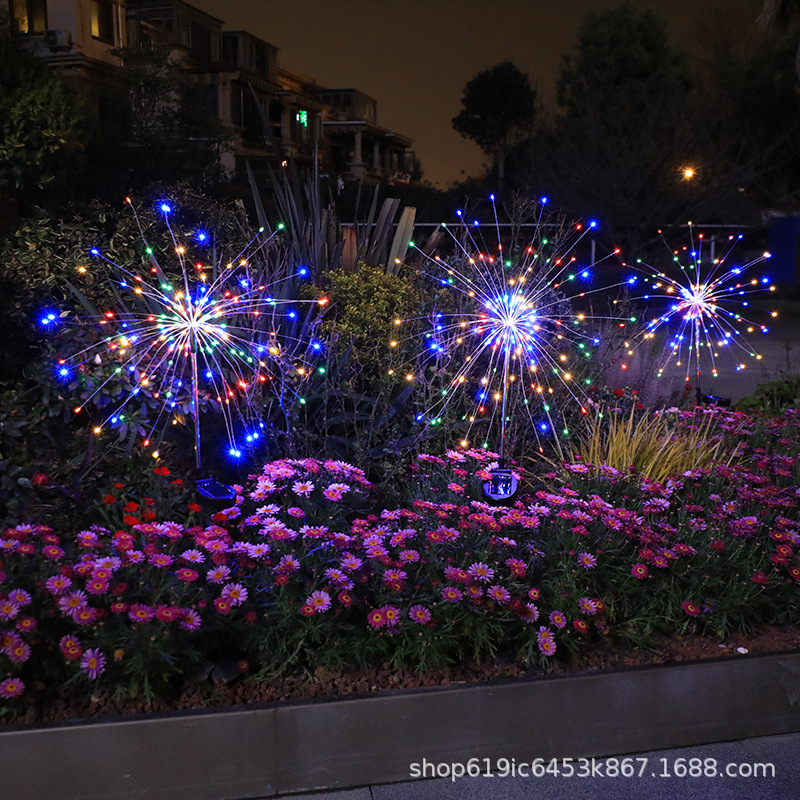 LED solar tierra enchufe lámpara de humo diente de león luz cadena jardín Navidad decorativo lámpara de color al aire libre césped lámpara de jardín