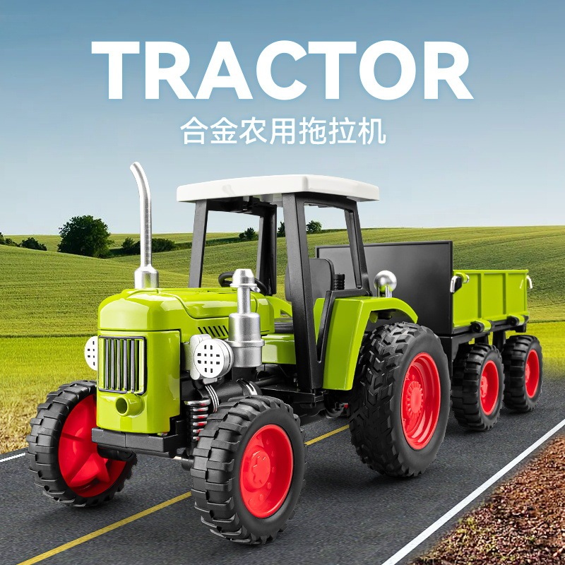 Alloy farmer with bucket tractor toy model retro nostalgic car model collection ornaments toy car boy