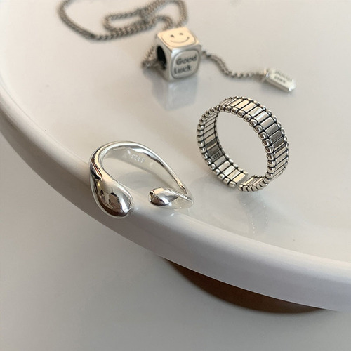Niche design sterling silver irregular geometric ring  new fashion personalized index finger ring personality
