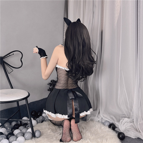 Sexy lingerie lace bunny girl student JK uniform suit temptation pure lust stockings fishnet plus size pajamas