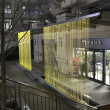 水帘打点光纤工程 LED七彩水帘光纤灯打点垂直光纤水帘水幕装饰灯