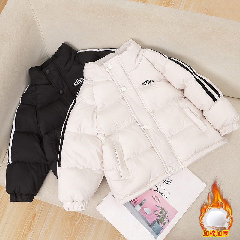 2026 New Children's Cotton-padded Jacket for Boys and Girls, Winter Clothing for Medium and Large Children, Stand Collar Thickened Bread Jacket, Dropshipping Available