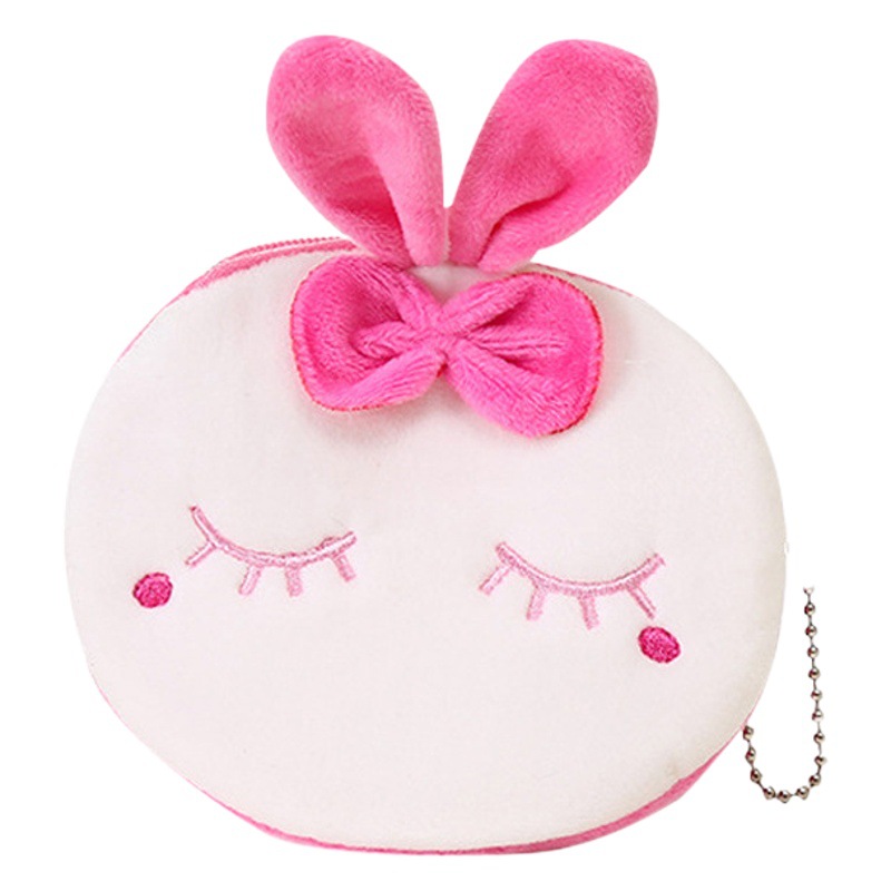 Estilo coreano INS de dibujos animados moneda monedero chica corazón todo partido portátil mini felpa auricular bolsa de clave bolsa