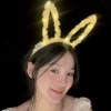 14-Light Long Haired Rabbit Ears-Yellow Warm Light