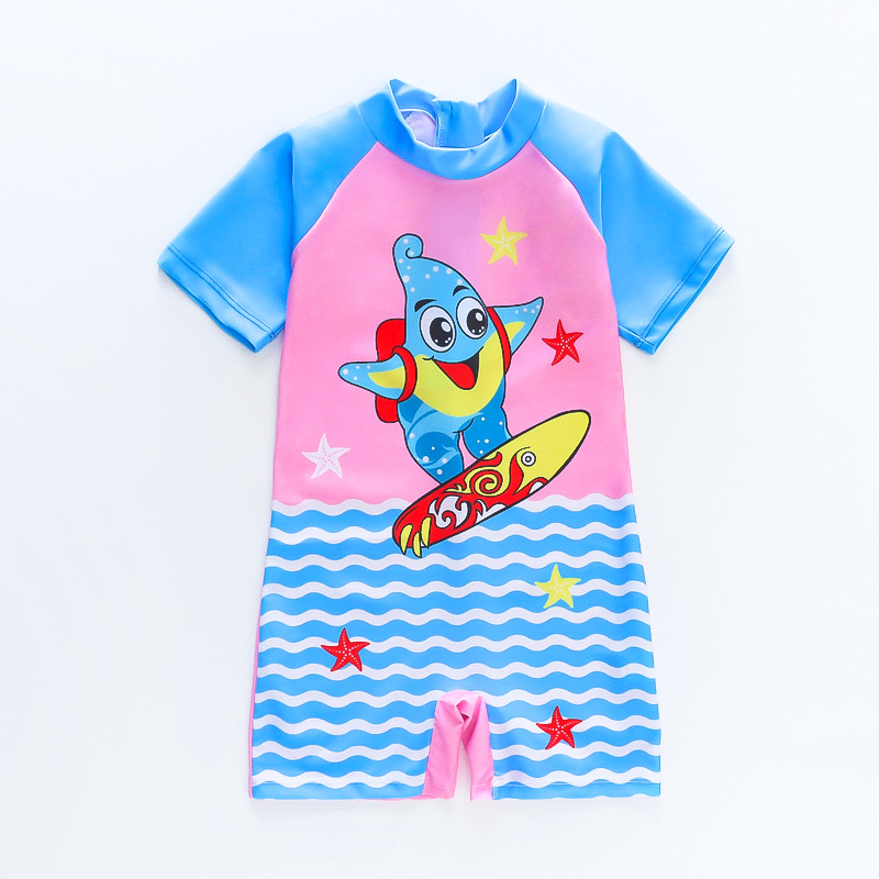 Traje de baño para niños traje de baño boxeador de una pieza para niños bebé protección solar para niños traje de baño para estudiantes de aguas termales