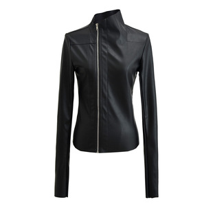 DO2440-24 Summer New American Style Retro Style Burr Edge Slim Fit Side Zipper Irregular Coat Leather Jacket