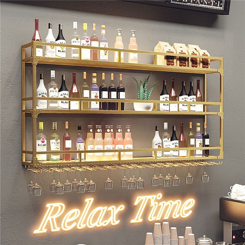 Scandinavian Creative Wine Rack Wall-Mounted Wine Cabinet Bar Background Decoration Wall Rack Restaurant Home Wine Glass Rack Upside down