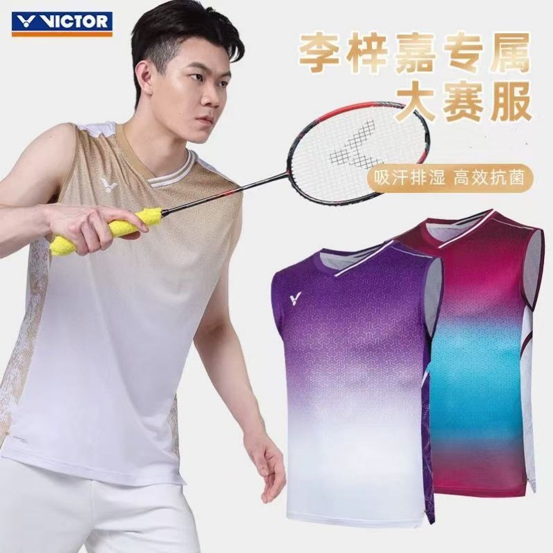 New Badminton Clothing Men's Badminton Clothing Quick-Drying Breathable Sleeveless T-Shirt Top Li Zijia Exclusive Competition Clothing