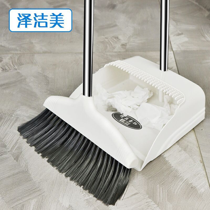 家庭用ほうきとちりとりセット組み合わせ厚みのあるちりとりシングル柔らかい毛ほうきノンスティックヘアスイーパー|undefined