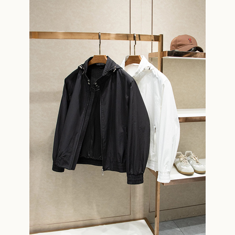 [Bc Edition] Simple and Classy! Men's Packable Hooded Business Casual Old Money Harrington Jacket