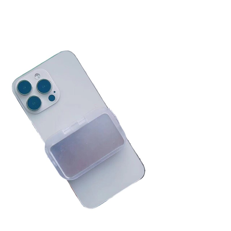 新型シンプルマット仕上げフリップミラー付き背面クリップストレートエッジスマホクリップ素材汎用伸縮式スマホ背面クリップ卸売|undefined