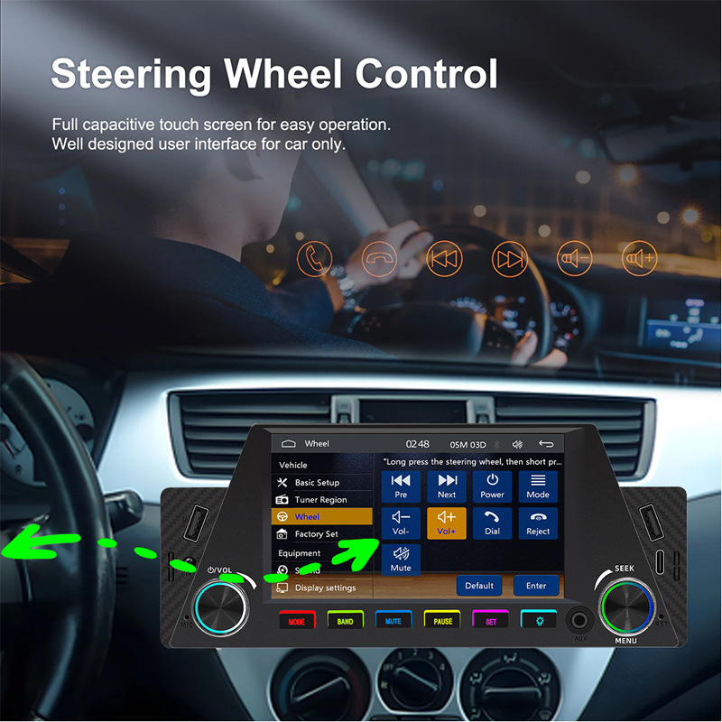 4.7 inch wireless carplay single spindle car mp5 player multimedia bluetooth card central control navigation 12V