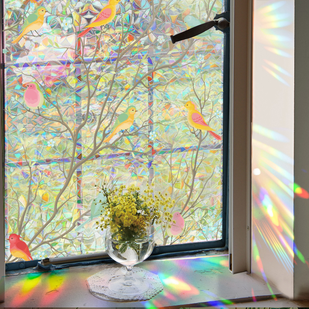 140g Weight Glass paster Home Textiles & Decor Type PVC Material Leaf Pattern Casual, Pastoral Style Casual Pastoral Leaf PVC Glass Paster Wall Art 45