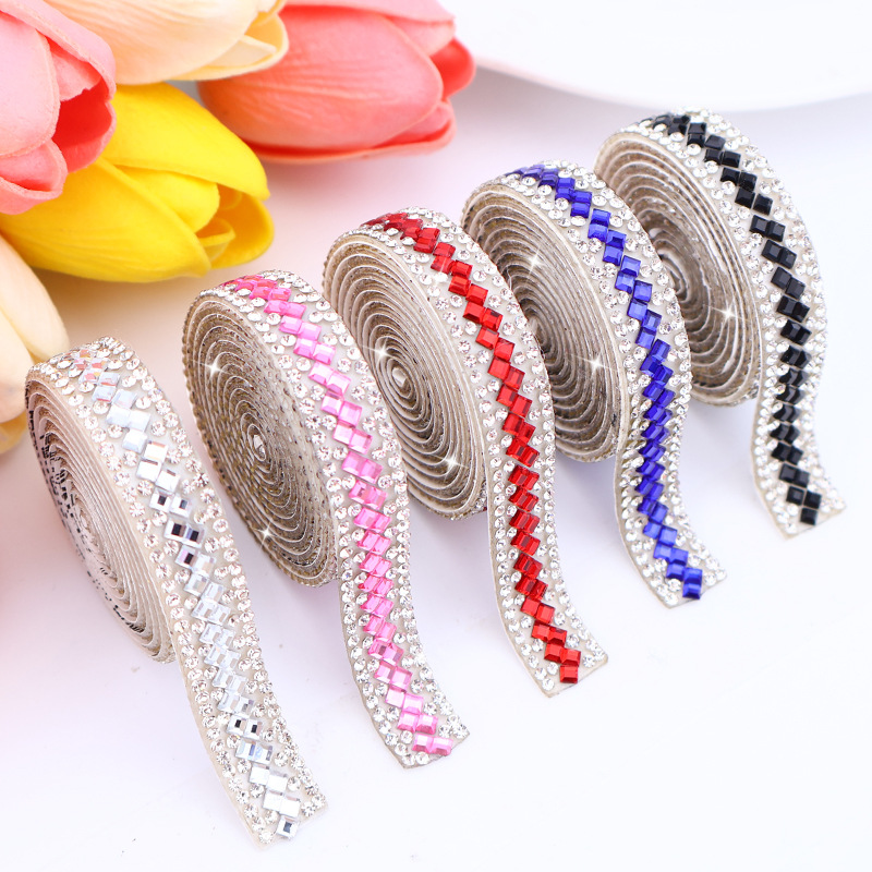 Tiras diamantes imitación autoadhesivas joyería DIY