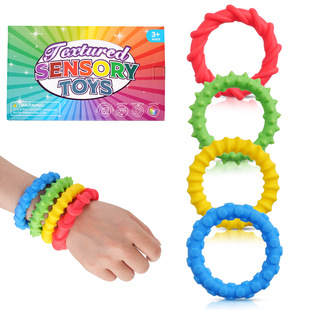 Cross-Border Sensory Fidget Toys Silicone Sensory Decompression Bracelet Soft Decompression Toy Texture Bracelet