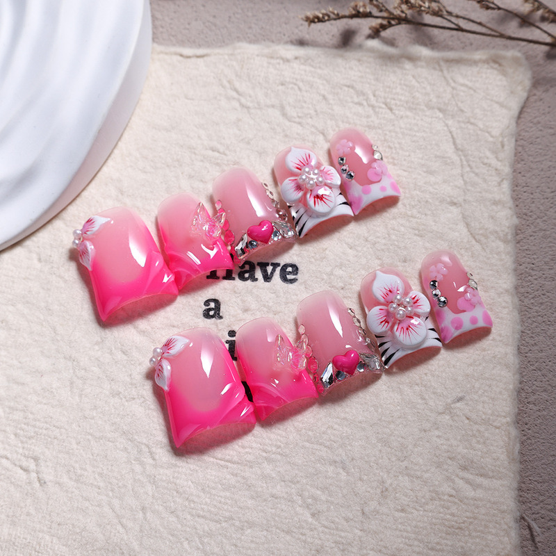 10Pcs Short Duckbill New Sweet Cool Hot Girl Sweet Ice Transparent Blush Three-Dimensional Carved Exported to Europe and the United States Purely Handmade 10Pcs Short Duckbill New Sweet Cool Hot Girl Sweet Ice Transparent Blush Three-Dimensional Carved Exported to Europe and the United States Purely Handmade