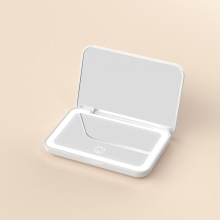 工厂批发日系便携led化妆镜三色无极调光迷你手持礼品小镜子定 制