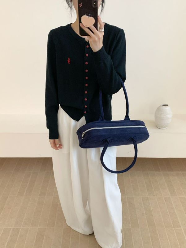 秋季新款女装刺绣韩系高级感气质毛衣长袖针织衫开衫修身外套上衣|undefined
