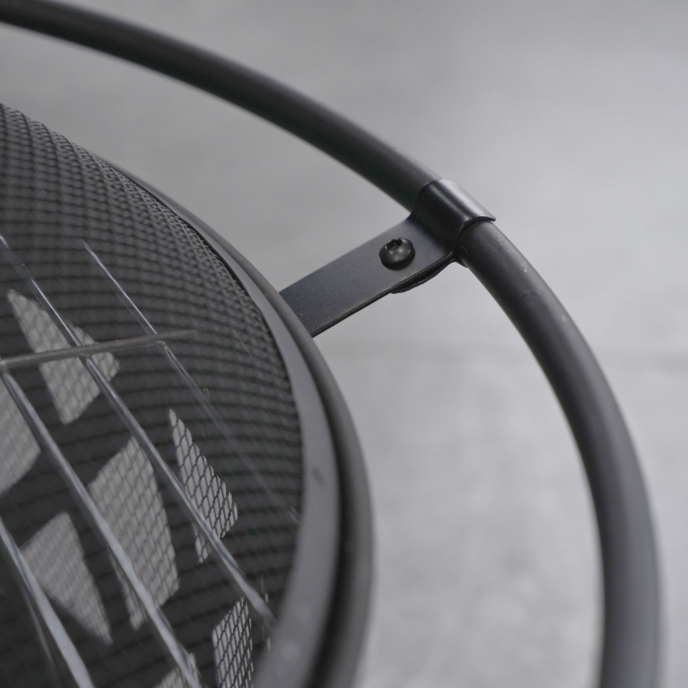 Estufa redonda para hacer té, juego completo de parrilla plegable, brasero a la parrilla de carbón para el hogar, calefacción de patio, mesa al aire libre