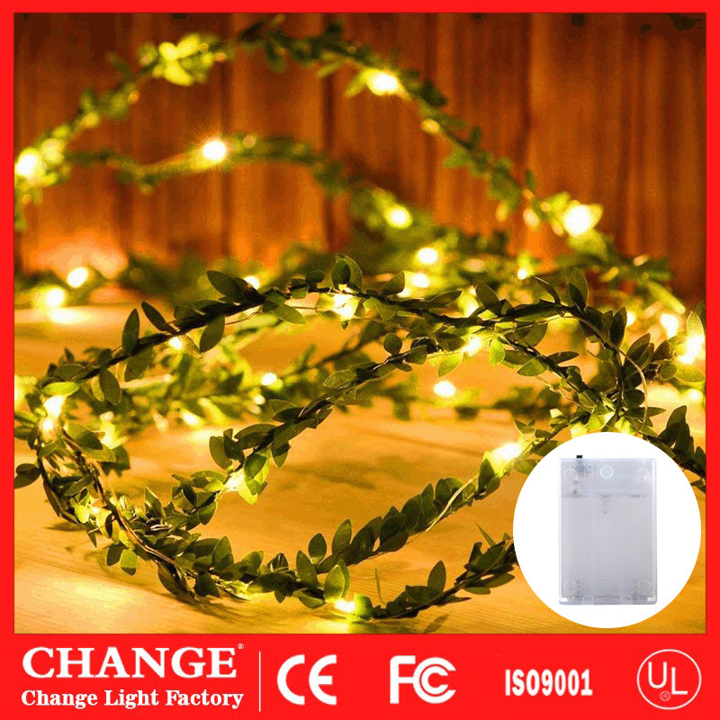 녹색 잎 등나무 5 미터 50 램프 배터리 상자