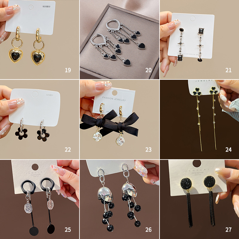 1 Pair Fashion Heart Shape Alloy Inlay Artificial Diamond Women's Drop Earrings display picture 3