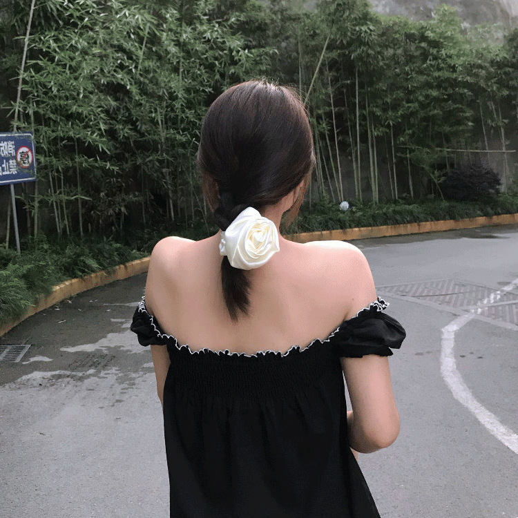30g Weight Hair Tie Hair Accessories Type Date Occasion Flower Pattern Women'S Gender Elegant Style Elegant Flower Cloth Hair Tie 1