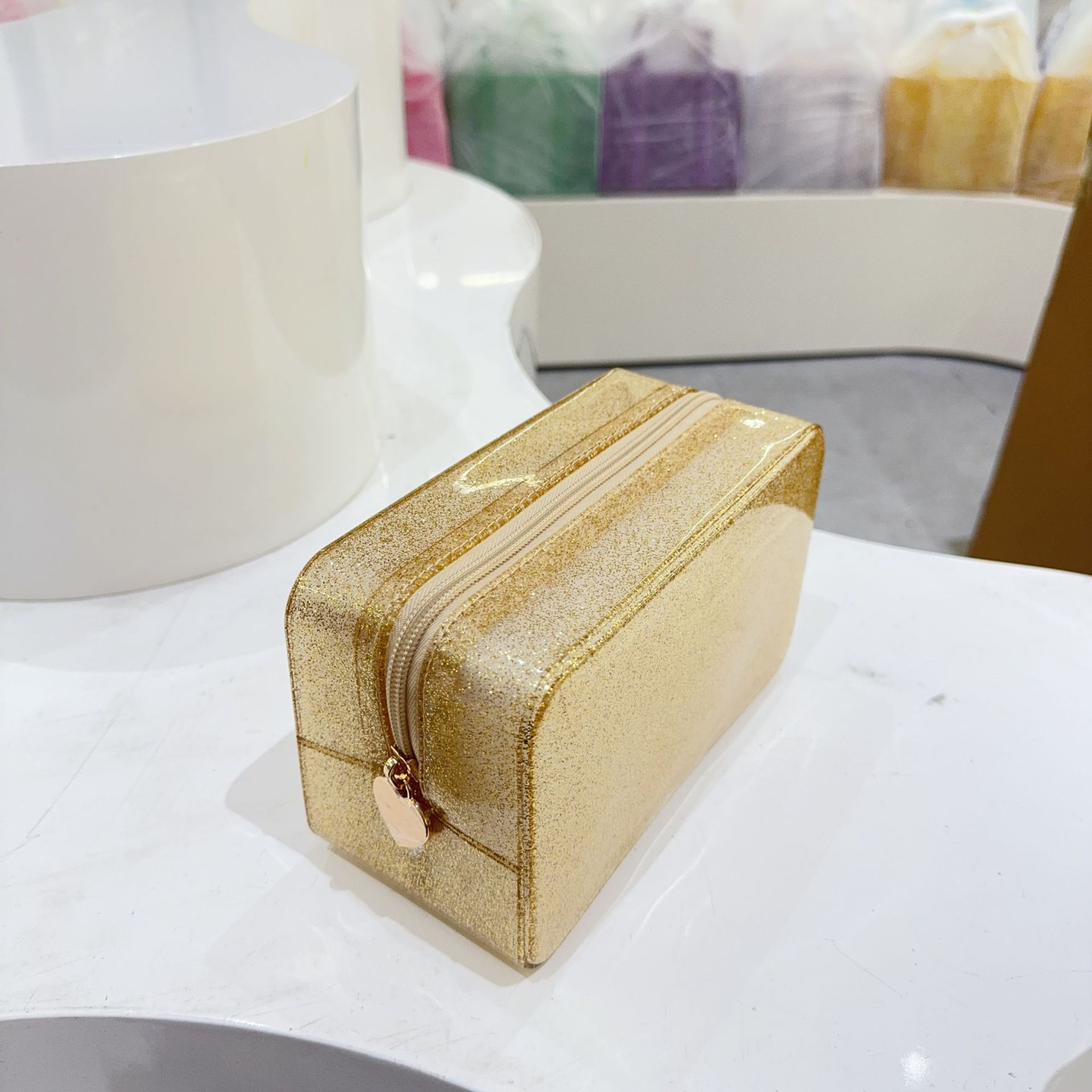 PVC Solid Color Sewing Thread Square Clutches display picture 16