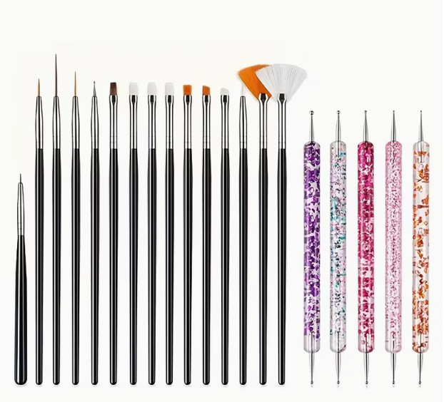 Set de 20 pinceles de uñas